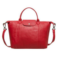 LONGCHAMP 珑骧 Le Pliage Cuir 中号短柄羊皮 女士手提斜挎包