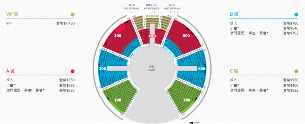 澳门新濠天地水舞间C区门票 (含A/B区)