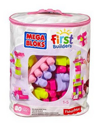 MEGA BLOKS 美高 DCH62 积木玩具（80粒、大颗粒、粉色款）