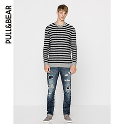 PULL&BEAR 09558505 男士条纹圆领针织衫 