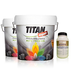 TITAN 堤丹 内墙乳胶漆套装（4L面漆*2桶+1L超浓缩底漆*1桶）