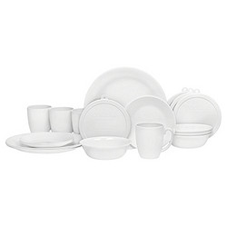 Corelle Livingware 16 piece Dinnerware Set, service for 4 白色 20 pc set