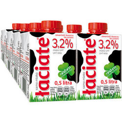 波兰进口牛奶 Laciate高温灭菌全脂牛奶 0.5L*8盒
