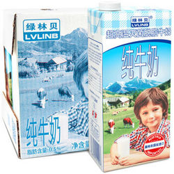 LVLINB 绿林贝 超高温灭菌脱脂纯牛奶1L*6