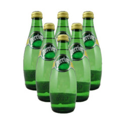 perrier 巴黎水 气泡矿泉水 原味 玻璃瓶 330ml*24瓶