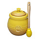 再特价：Le Creuset  PG1015-1070 炻瓷蜂蜜果酱糖浆存储罐（含搅拌棒） 黄色 450ml