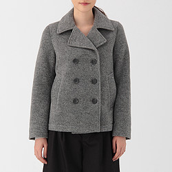 MUJI 无印良品 W6AD410  女式羊毛混纺短大衣