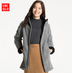 UNIQLO 优衣库 176644 女士印花长绒摇粒绒大衣