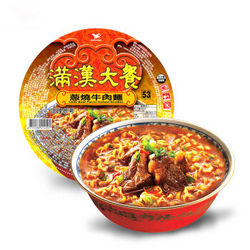 台湾地区进口特色食品直邮 统一泡面方便面 满汉大餐葱烧牛肉碗面192g/碗