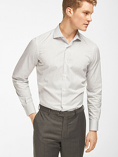 Massimo Dutti 00110285800 男士斜纹布衬衫