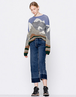 PULL&BEAR 09686341 女士宽管牛仔裤