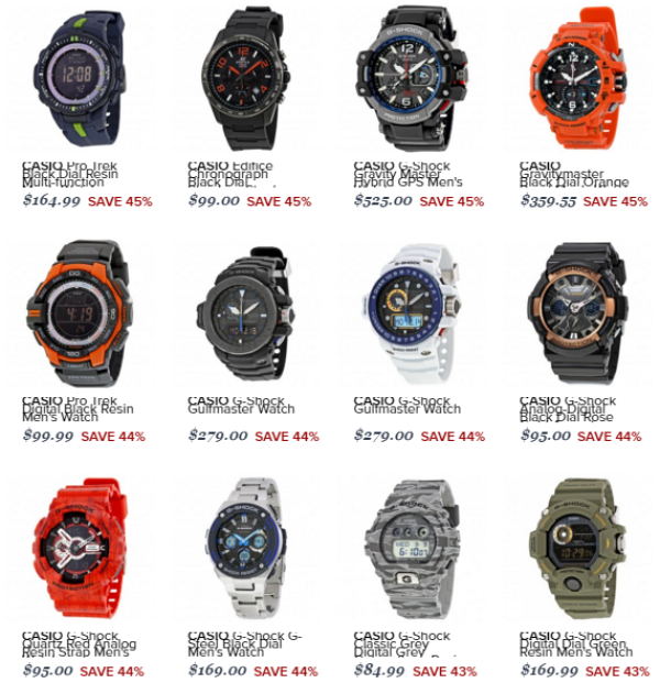 海淘活动:JOMASHOP CASIO 卡西欧 精选G-SHOCK系列腕表促销