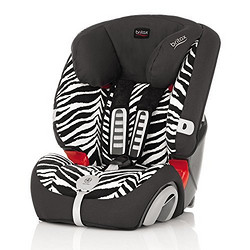 Britax 宝得适 百代适汽车儿童安全座椅Evolva1-2-3 plus超级百变王白金版-机灵小斑马（适合9-36KG，约9个月-12岁，侧翼宽度和头枕高度可调，安全响声系统，自带申拉式水杯架）