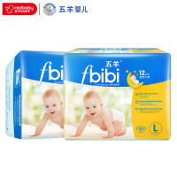 凑单品：FIVERAMS 五羊 婴儿纸尿裤 L码46片 智能干爽系列 23片×2包组合装