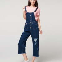 Cache Cache 4130004408 女士阔腿牛仔背带裤