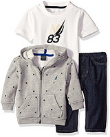 Nautica Baby Boys' Three Piece Set with Fleece Hoodie, 0-3个月