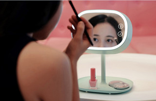 MUID H-DL-02 可充电式LED化妆镜灯 藕粉色