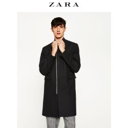 ZARA 00706352800 仿皮领 男士羊毛混纺大衣