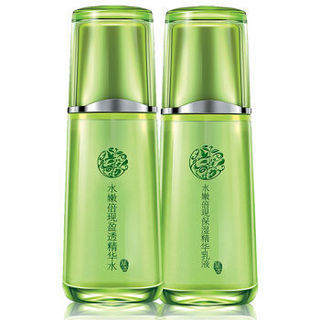 PEHCHAOLIN 百雀羚 水嫩焕肤美颜套（盈透精华水100ml+精华乳100ml+盈采面膜包促10片装+三生花喷雾70ml+化妆棉100片）