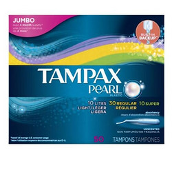 TAMPAX 丹碧丝 Pearl Plastic 珍珠塑管 卫生棉条 50条装