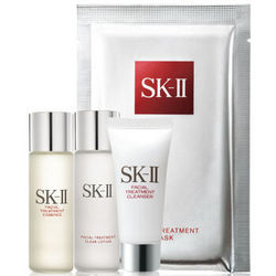 SK-II PITERA人气晶透体验礼盒(神仙水30ml+清莹露30ml+洁面霜20g+面膜1P)