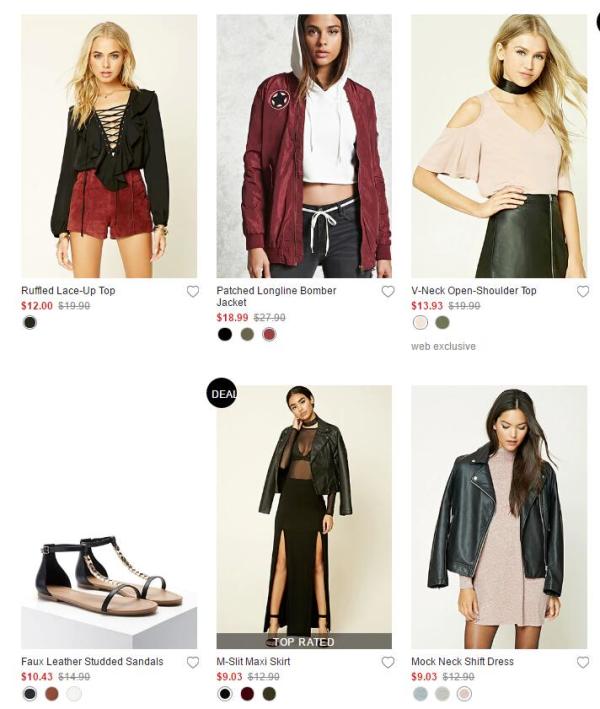 FOREVER 21美国官网 特价区 女装 男装 儿童服饰