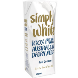 澳洲进口牛奶simply white 全脂UHT牛奶 24盒250ml*4