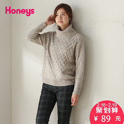 Honeys GLA-616-31-9886 女士高领针织衫