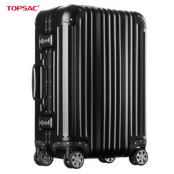 拓跋客TOPSAC 铝镁合金拉杆箱万向轮登机箱子商务旅行箱包行李箱男 金属黑 20英寸