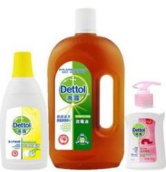 Dettol 滴露 消毒液750ml+衣物液清新柠檬750ml+洗手液 125g