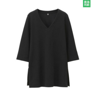 UNIQLO 优衣库 190393 女士罗纹V领T恤