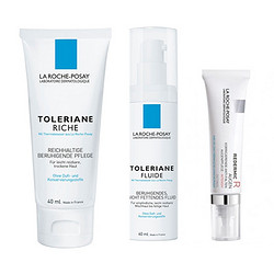 LA ROCHE-POSAY 理肤泉 Redermic R抗皱再生修复滋润眼霜 15ml+特安舒护乳液 40ml+特安舒护滋养面霜 40ml 