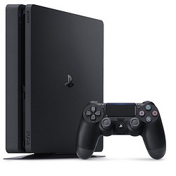 Sony 索尼 PlayStation 4 Slim 500G 版 国行主机 黑色 新款标配(主机+手柄1个+游戏兑换卡)