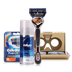 Gillette 吉列 锋隐致顺1刀头1刀架送75ml啫喱+锋隐致顺手动刀片(4刀头)送Gillette Google Cardboard 虚拟现实眼镜