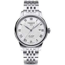 天梭（TISSOT）男士手表力洛克系列商务多功能背透全自动机械表男士腕表 T41.1.483.33钢带白盘男表