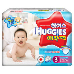 韩国进口 好奇(Huggies) 魔术系列纸尿裤 中号尿不湿 M72片 7-11kg 男宝 *2件