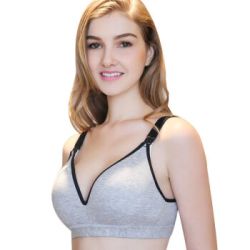 十月结晶 SH110 孕产妇运动模杯型哺乳文胸（灰色-38 85C）