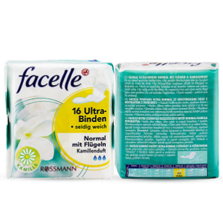 facelle 卫生巾116片套装（日用护翼*4包+无护翼*2包+夜用*2包）