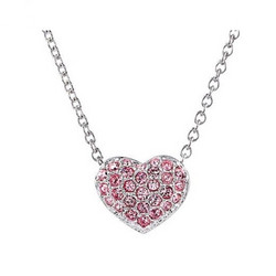 SWAROVSKI 施华洛世奇 1000631 Heart 双面心形粉色 水晶镶钻 项链