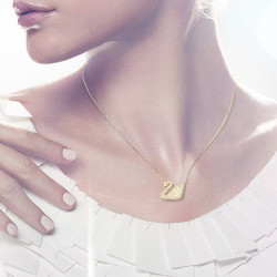  SWAROVSKI 施华洛世奇 5063921 水晶项链 金色天鹅*2只 