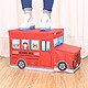  Naphele奈菲乐 创意卡通校车系列收纳凳 儿童玩具收纳箱 可折叠收纳盒 家居储物盒 (红色)　