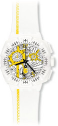 Swatch Ladies Watch Chrono Plastic 2 Street Map Yellow SUIW410