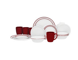 Corelle 康宁餐具 Livingware 经典咖啡厅红色 20件套