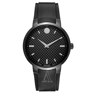 MOVADO 摩凡陀 GRAVITY系列 0606849 男士时装腕表 42mm 黑色 黑色 橡胶