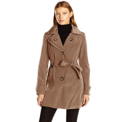 London Fog Belted Trench with Hood 女士风衣