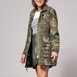 Stradivarius 05860348550 女士迷彩补丁棉衣 