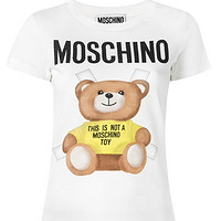 MOSCHINO 黄色泰迪熊标志印花T恤