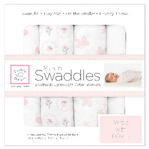 SwaddleDesigns Muslin 婴儿包巾 4件装