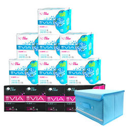 VIA 薇尔 超薄棉柔透气卫生巾优惠组合11包（日用56片+夜用8片+超长夜用6片）