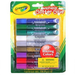 【京东超市】绘儿乐 Crayola DIY儿童文具 绘画工具 9色可水洗闪光胶水笔 马克笔 水彩笔 69-3527